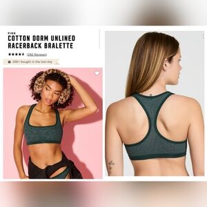 Victoria's Secret Pink Cotton SHIMMER Dorm Unlined Racerback Bralette